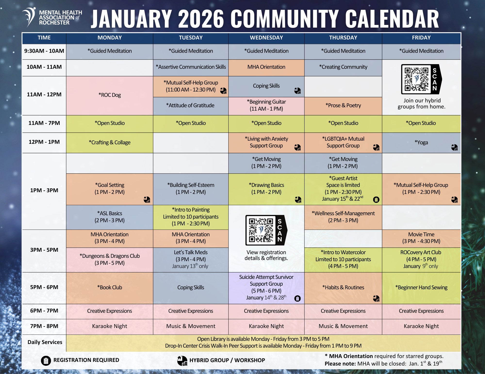 calendar of events January