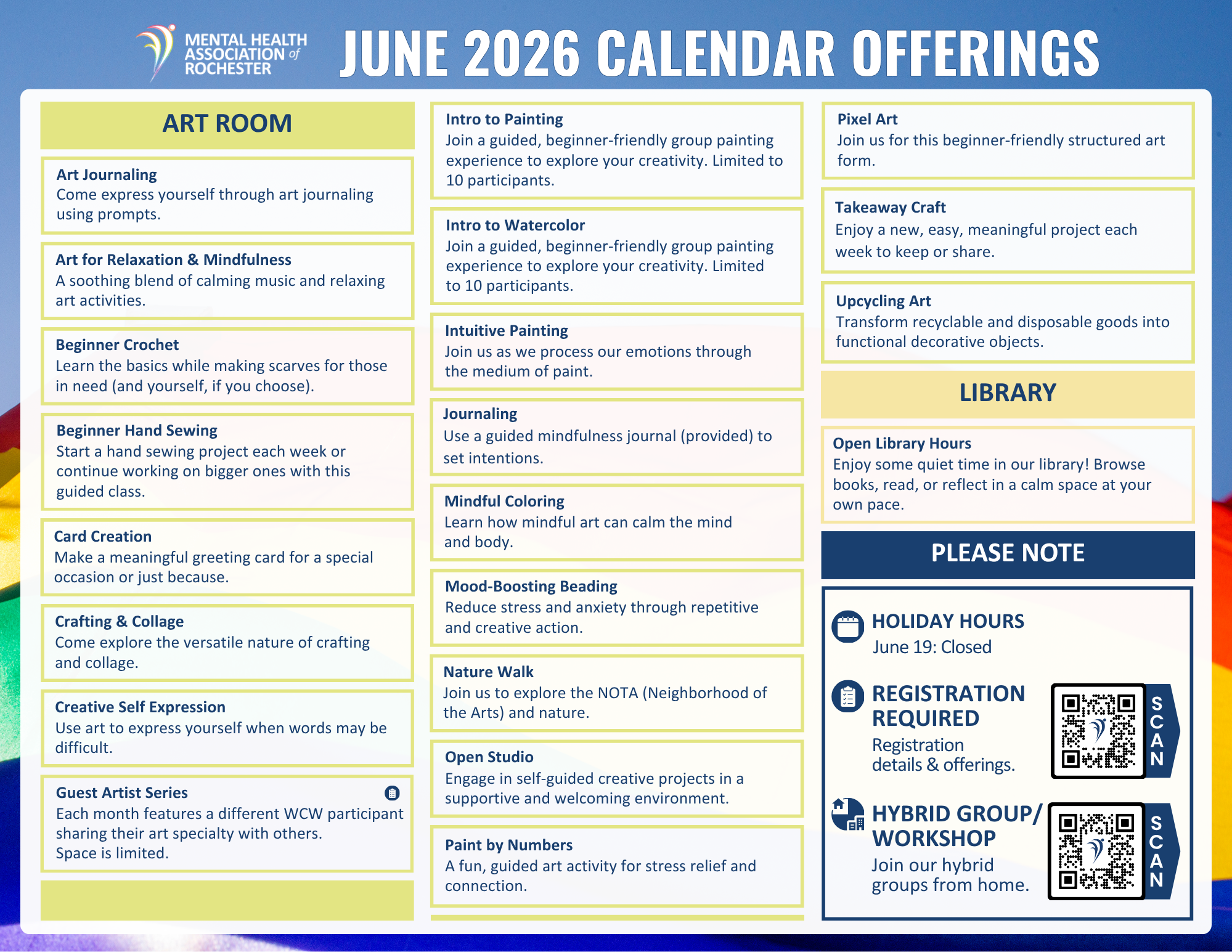 June Calendar Offerings
