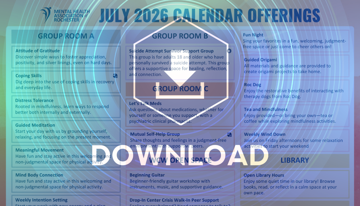 July 2026 Community Calendar offerings at MHA link to download